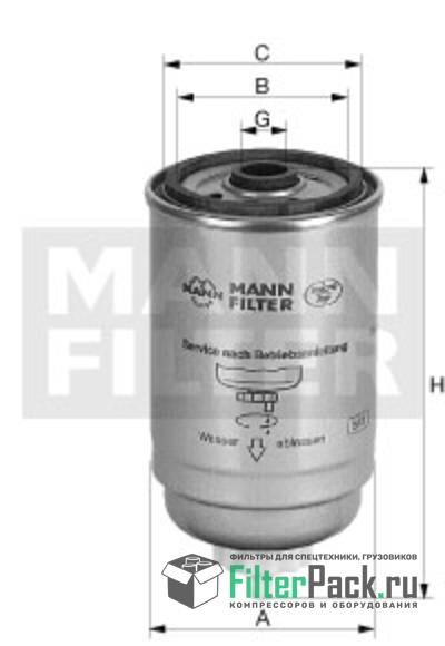 MANN-FILTER WK842/2(10) топливный фильтр