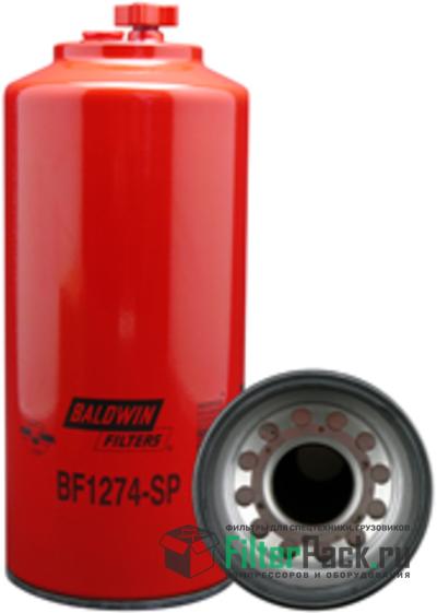 Baldwin BF1274-SP топливный фильтр, Spin-on (накручивающийся) / Drain