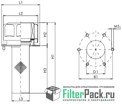 Filtrec FT8C40/F Вентиляционный фильтр с наполнителем