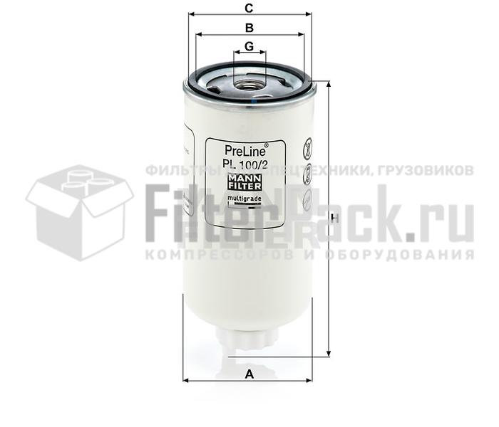 MANN-FILTER PL100/2 топливный фильтр серии PreLine