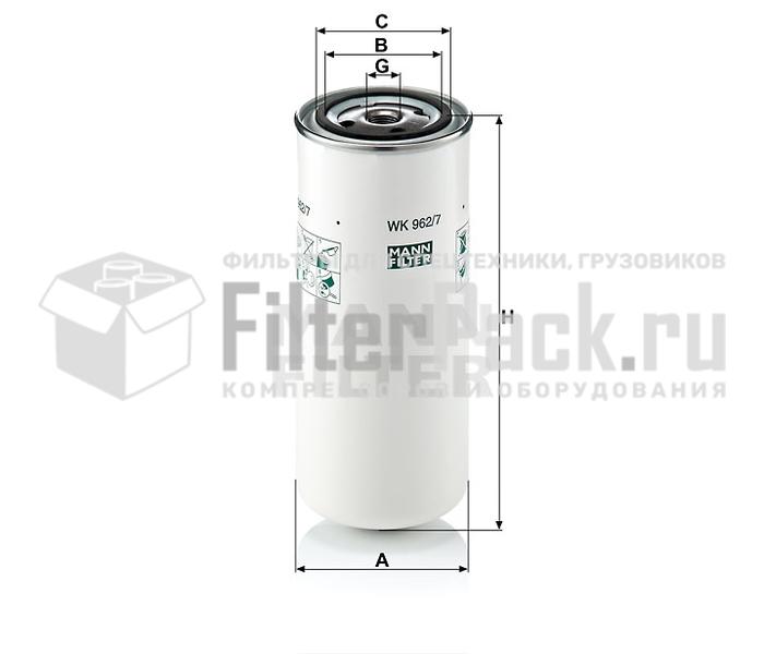 MANN-FILTER WK962/7 топливный фильтр