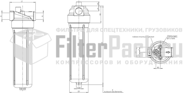 FIltrec F040DMD0015D10BBB6DSZ38 Фильтр давления в сборе