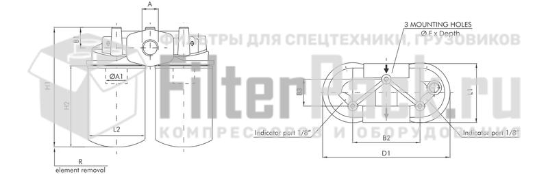 Filtrec A140T60 гидравлический фильтр элемент